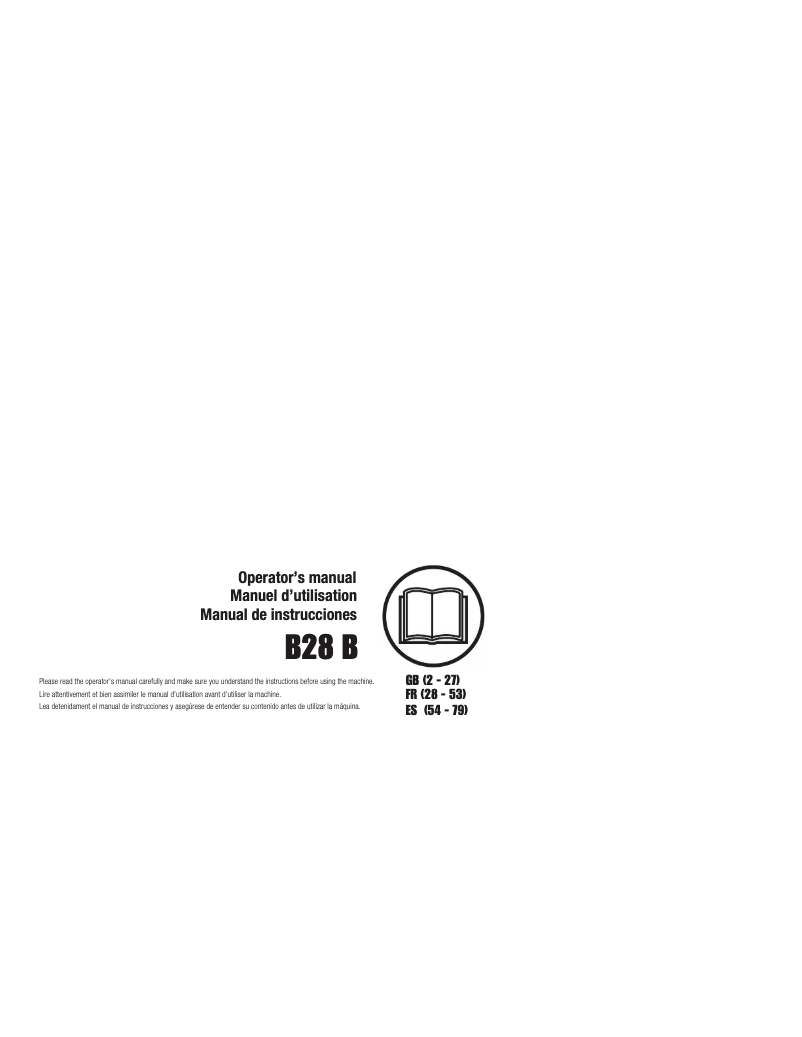 Image de la première page du manuel de l'appareil B28 B