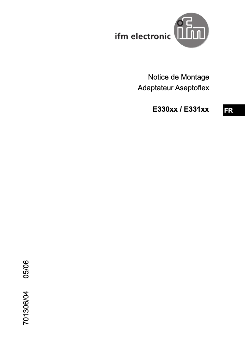 Page n°1 - Manuel utilisateur IFM E33043