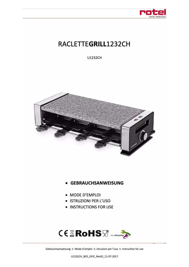 Page n°1 - Manuel utilisateur Rotel U1232CH