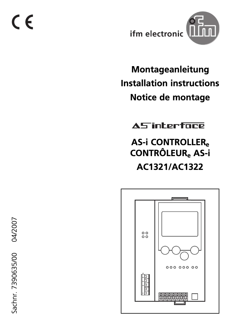 Page 1 de la notice Manuel utilisateur IFM AC1321