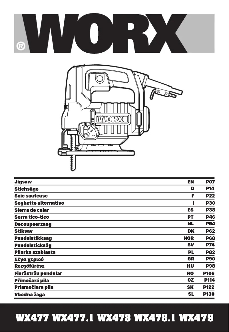 Page 1 de la notice Manuel utilisateur Worx WX479