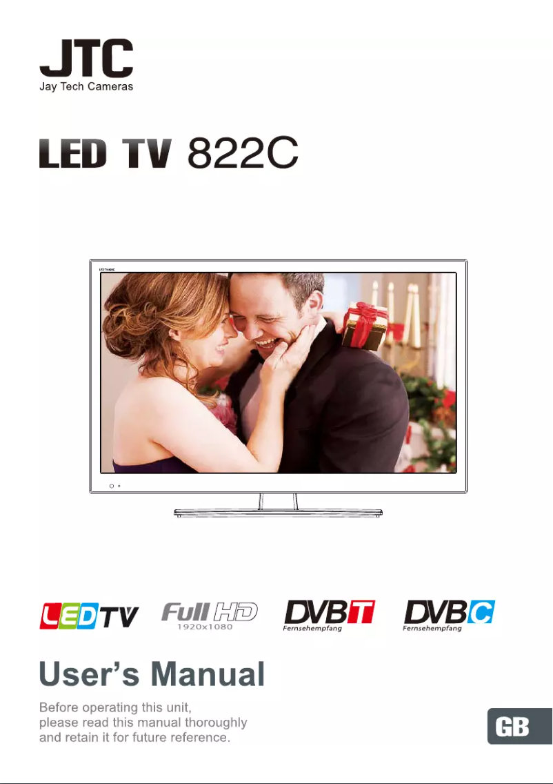 Page 1 de la notice Manuel utilisateur Jay-Tech LED TV JTC 822C