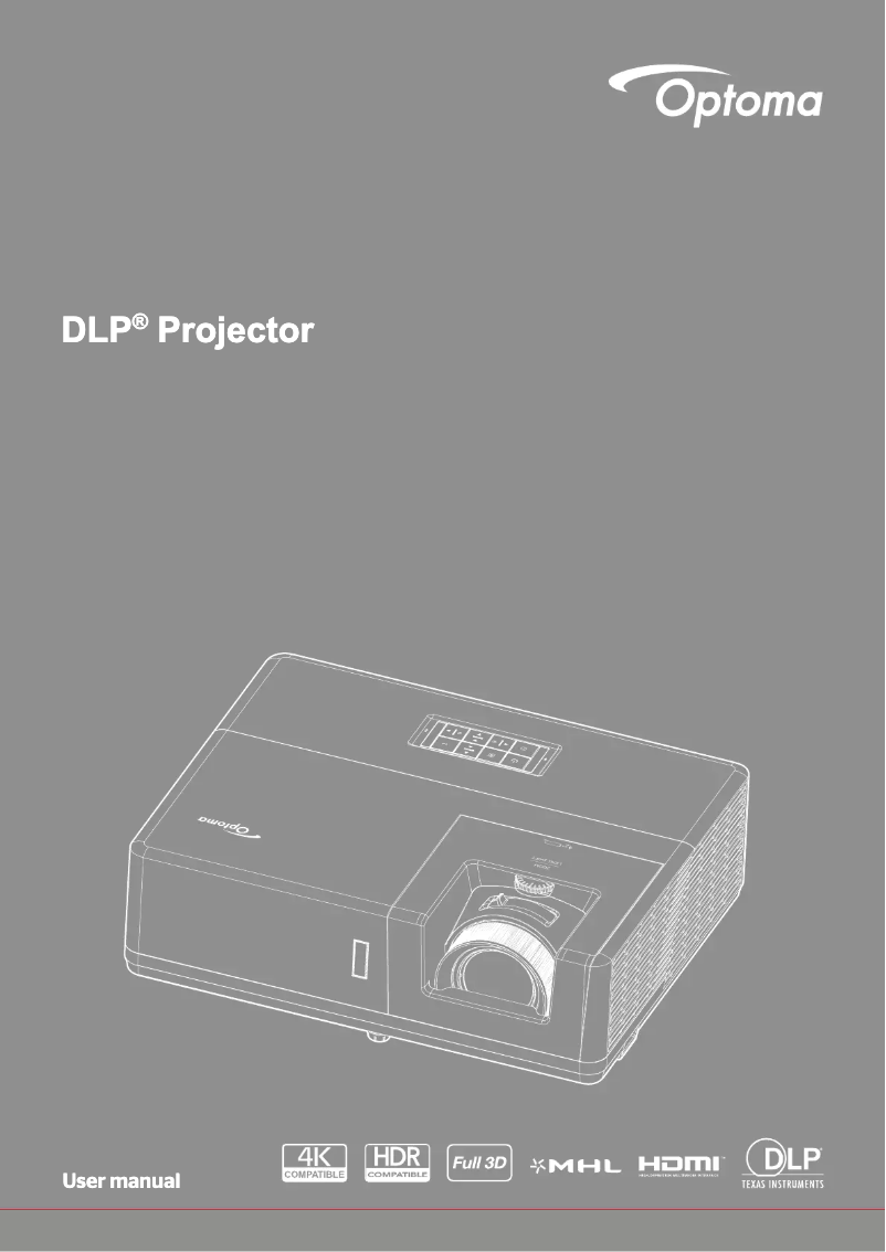 Page 1 de la notice Manuel utilisateur Optoma ProScene ZH606