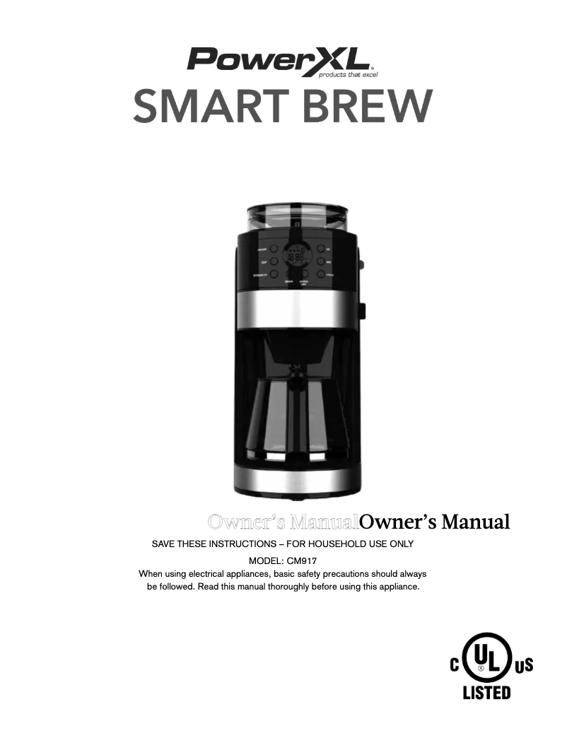 Page 1 de la notice Manuel utilisateur PowerXL Smart Brew CM917