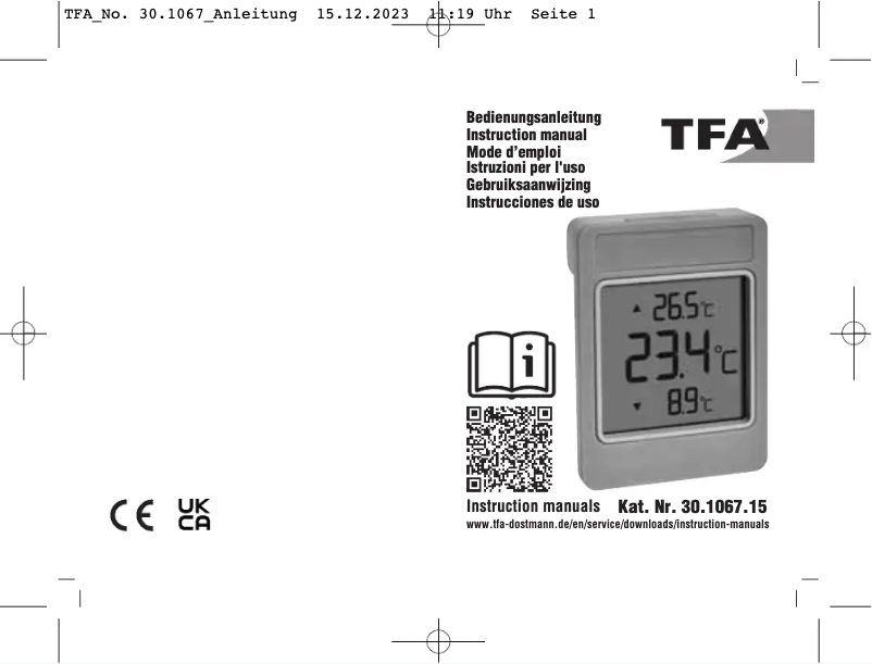 Image de la première page du manuel de l'appareil WINDOO 30.1067.15