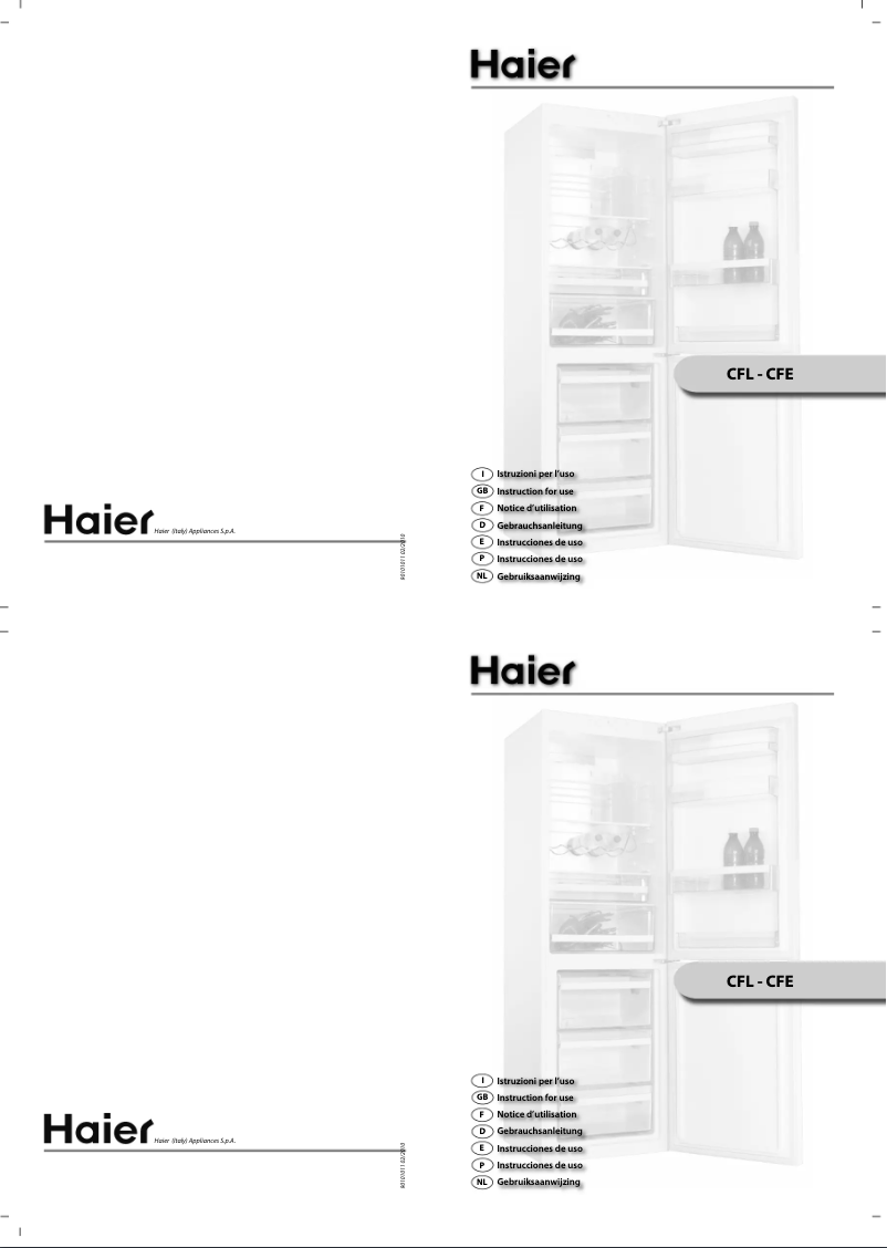 Page 1 de la notice Manuel utilisateur Haier CFE633CW