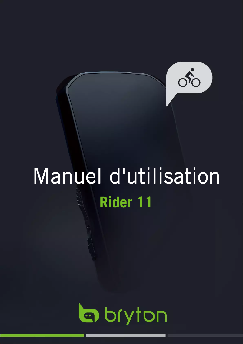 Page 1 de la notice Manuel utilisateur Bryton Rider 11