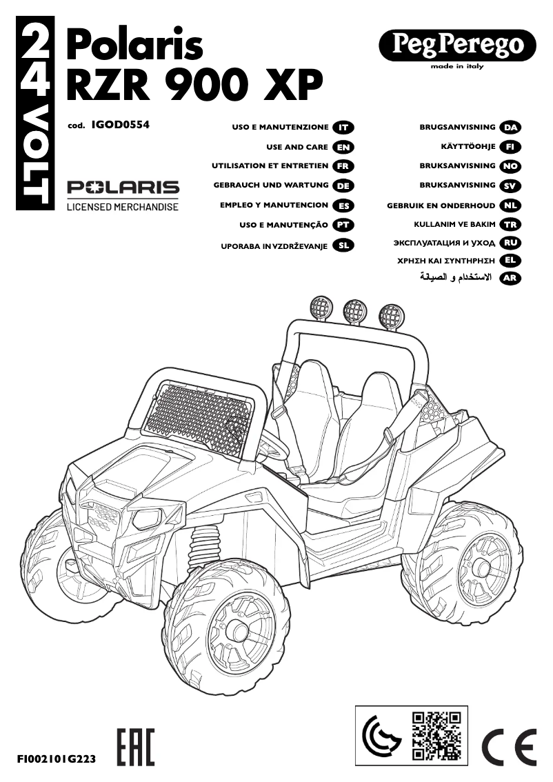 Page 1 de la notice Manuel utilisateur Peg Perego Polaris RZR 900 XP
