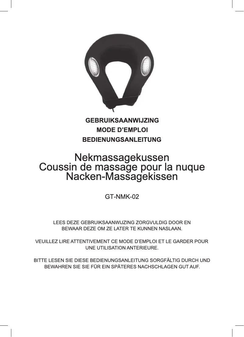 Image de la première page du manuel de l'appareil GT-NMK-02