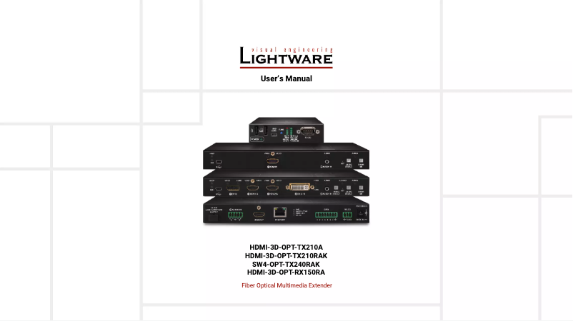 Page 1 de la notice Manuel utilisateur Lightware HDMI-3D-OPT-TX210A