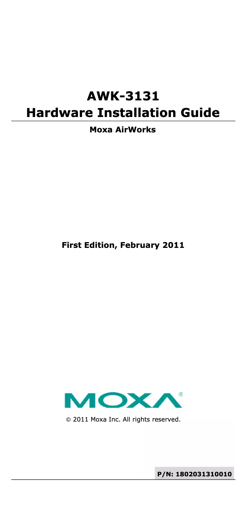 Página 1 del manual Manual de usuario Moxa AWK-3131-EU