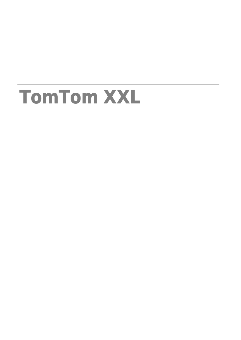 Page n°1 - Manuel utilisateur TomTom XXL