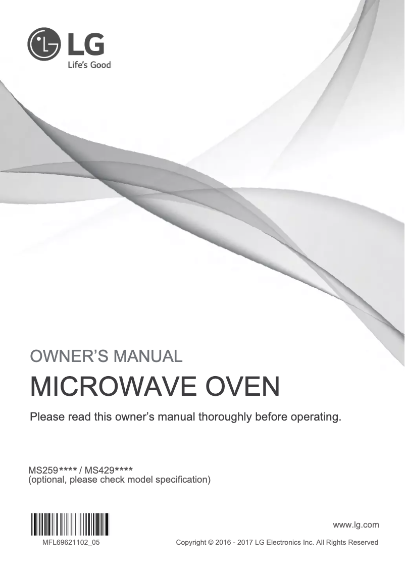 Page 1 de la notice Manuel utilisateur LG MS4296OMBS