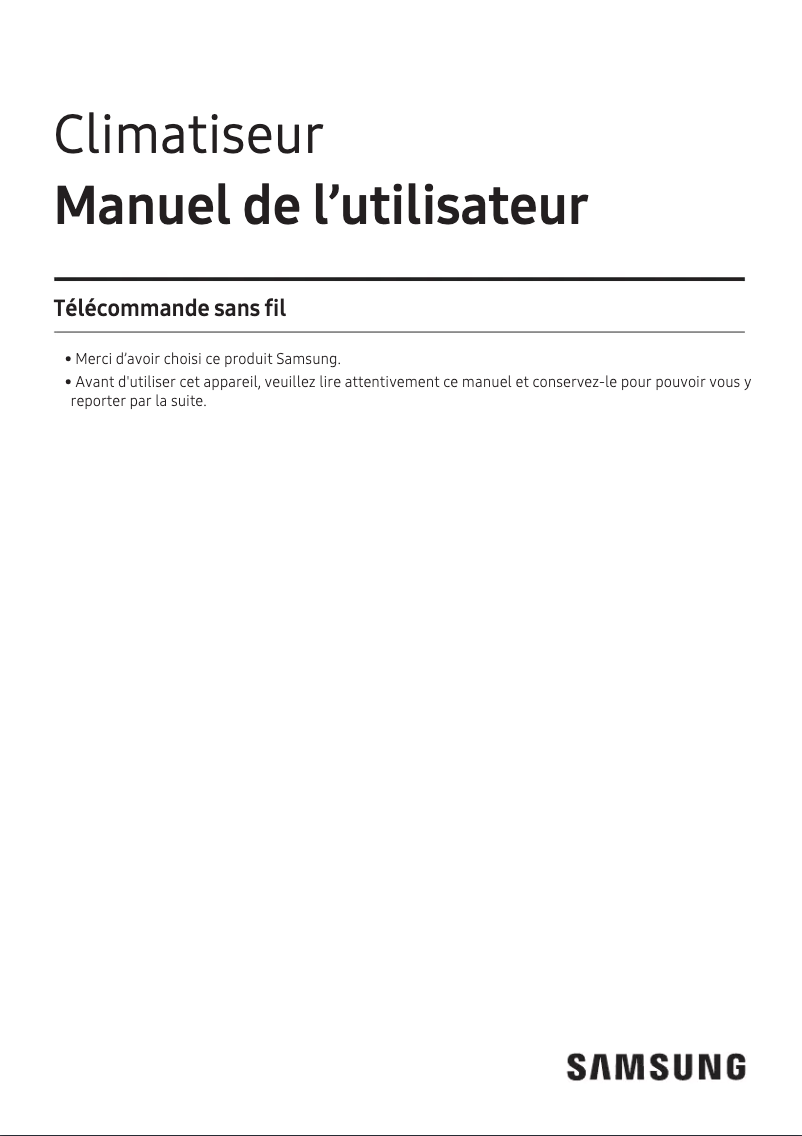 Page 1 de la notice Manuel utilisateur Samsung AR-CH01EDZ