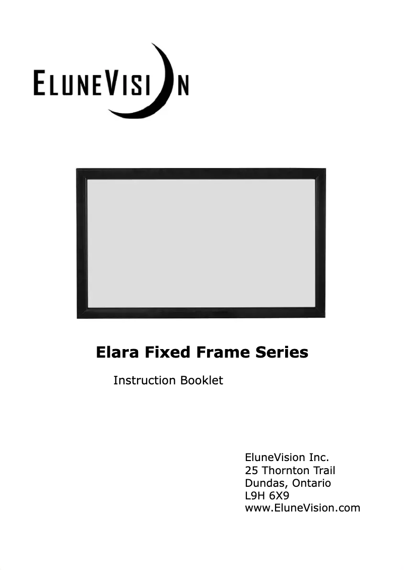 Image de la première page du manuel de l'appareil Elara II