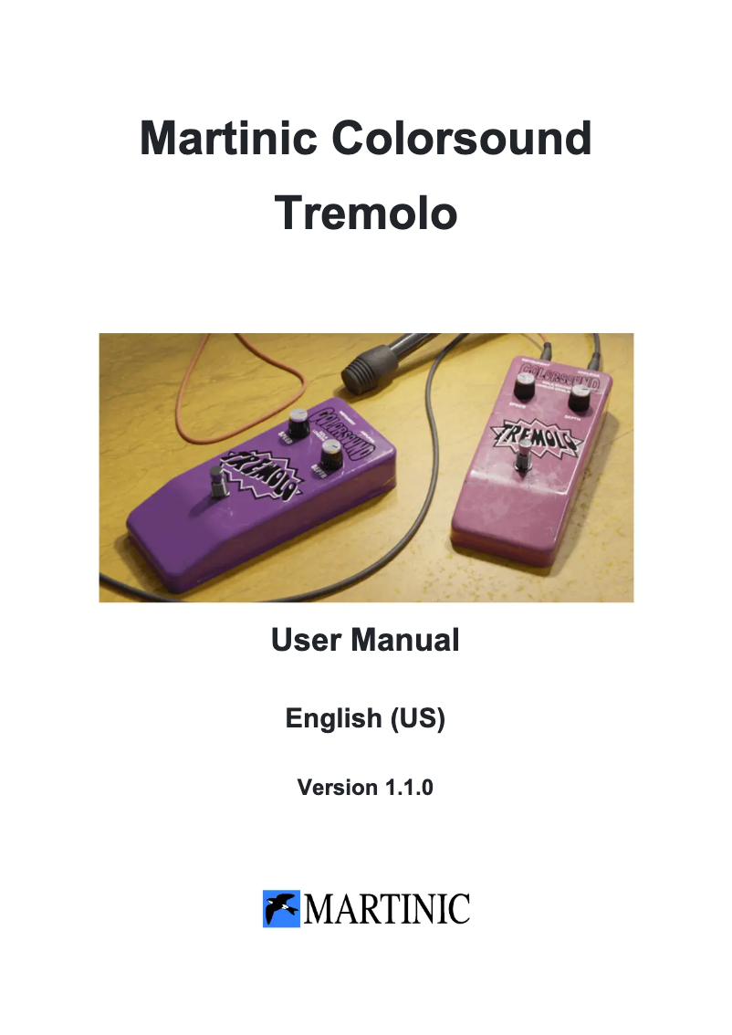 Página 1 del manual Manual de usuario MARTINIC Colorsound Tremolo