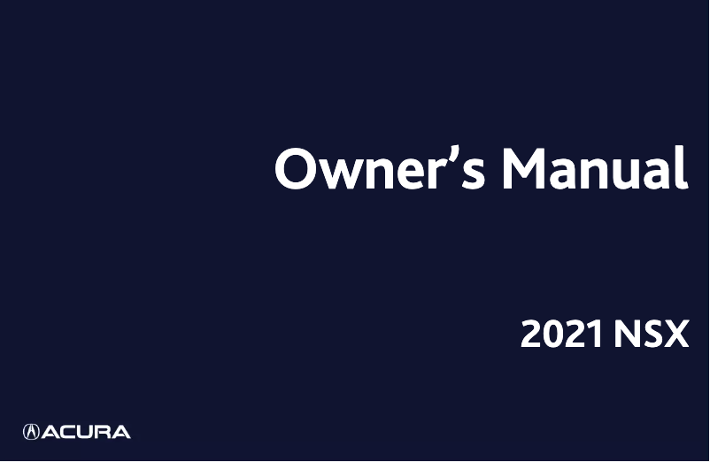 Image de la première page du manuel de l'appareil NSX (2021)