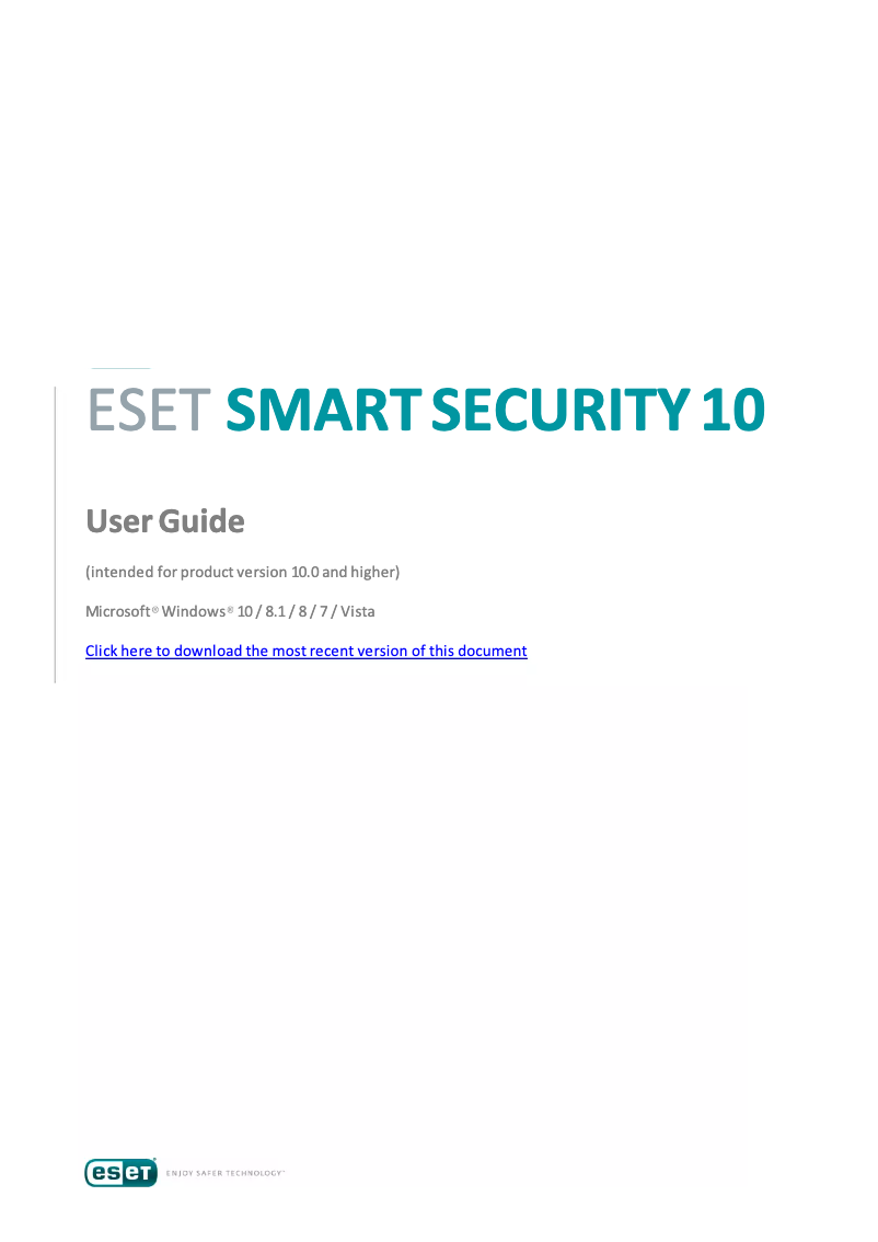 Page 1 de la notice Manuel utilisateur ESET Smart Security