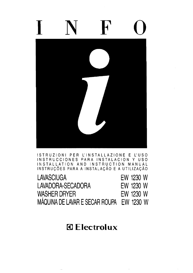 Image de la première page du manuel de l'appareil EW 1230W