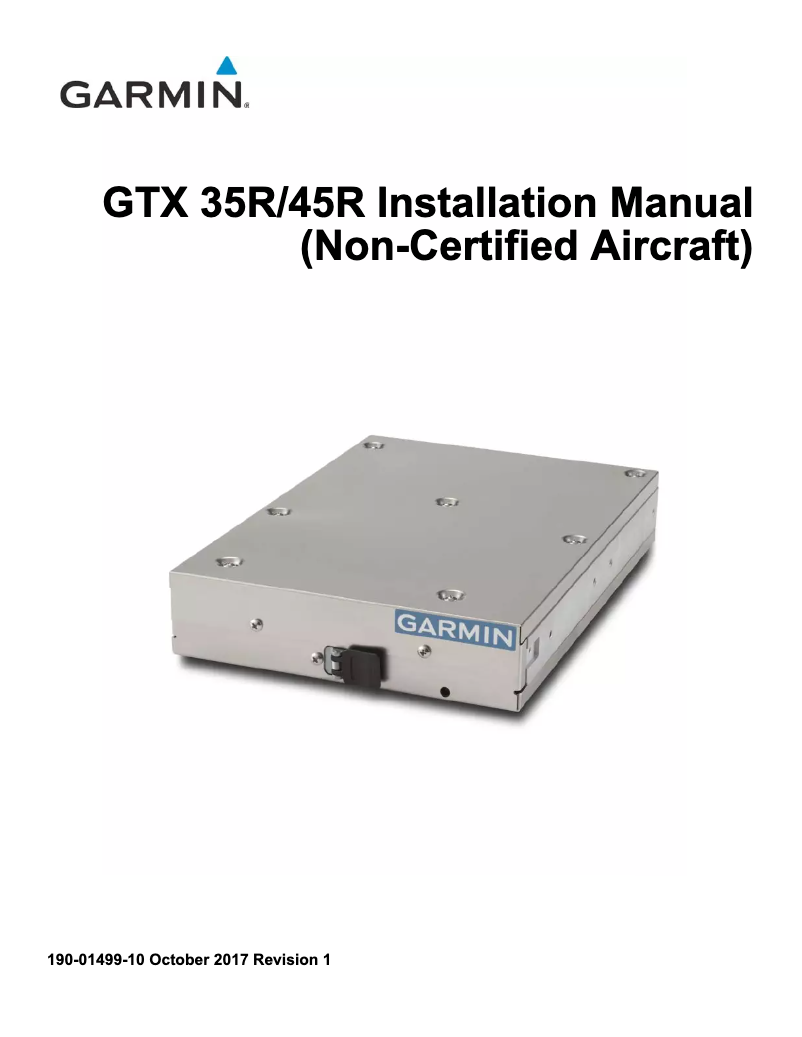 Page 1 de la notice Guide d'installation Garmin GTX 45R