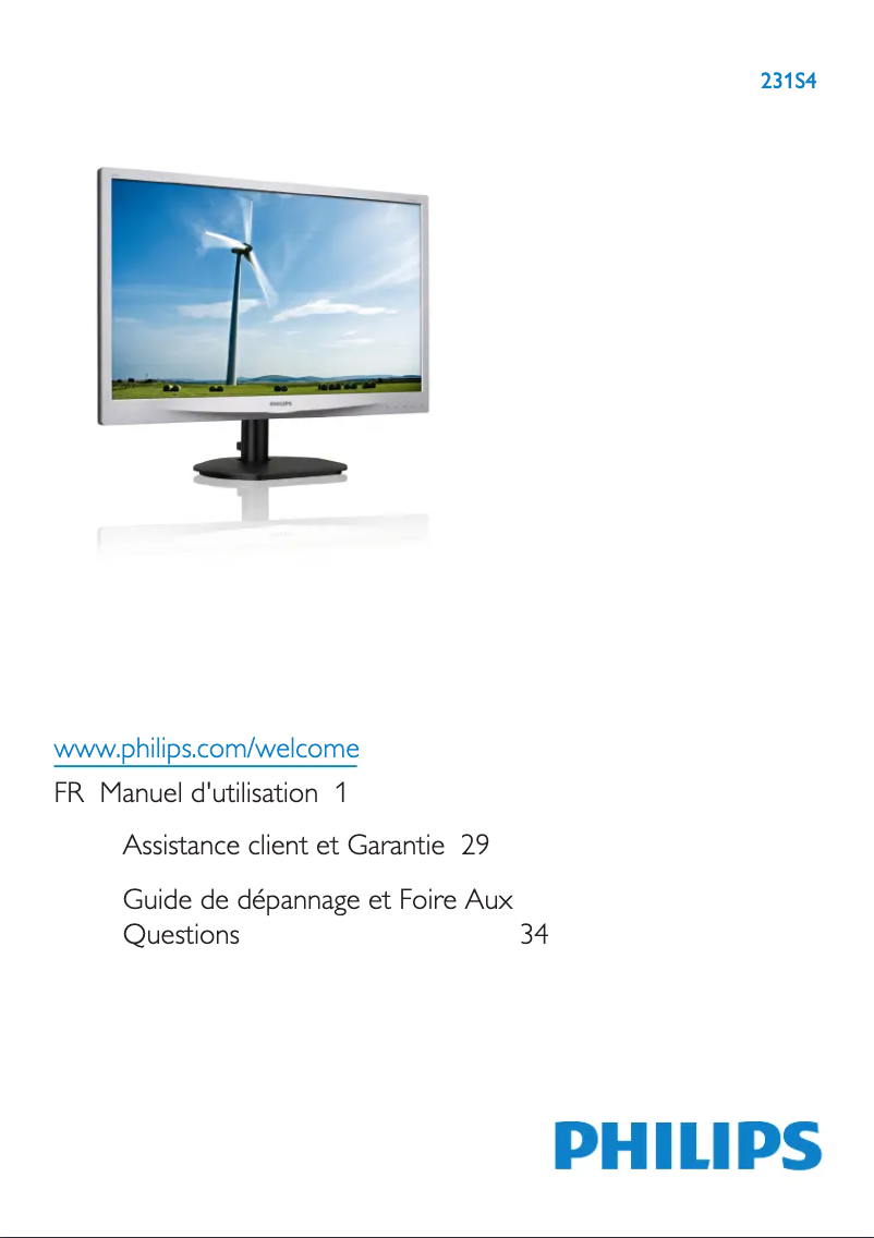 Page n°1 - Manuel utilisateur Philips Brilliance 231S4QCB