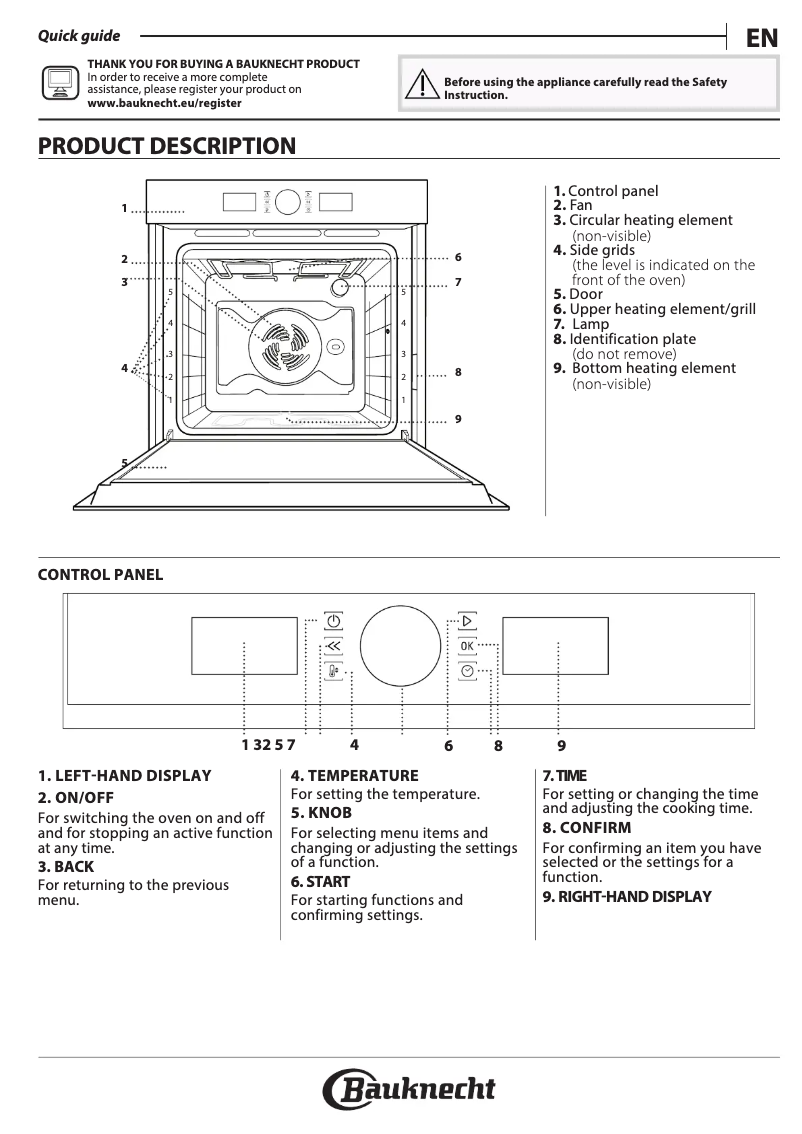 Page 1 de la notice Manuel d'utilisation et d'entretien Bauknecht BIK5 DP8FS2 ES
