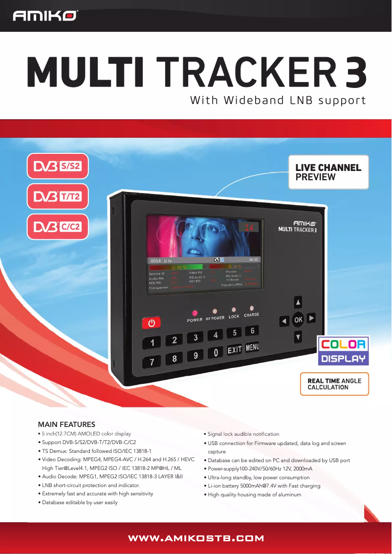 Page 1 de la notice Manuel utilisateur Amiko Multitracker 3