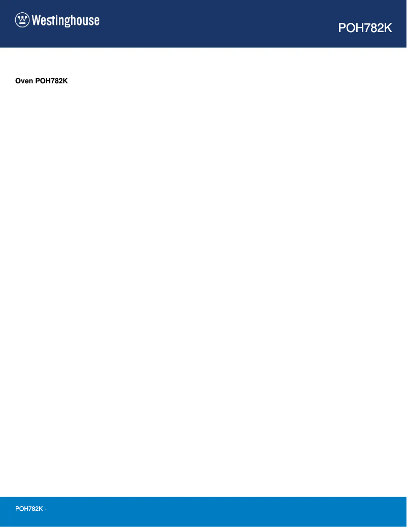 Page 1 de la notice Manuel utilisateur Westinghouse POH782K
