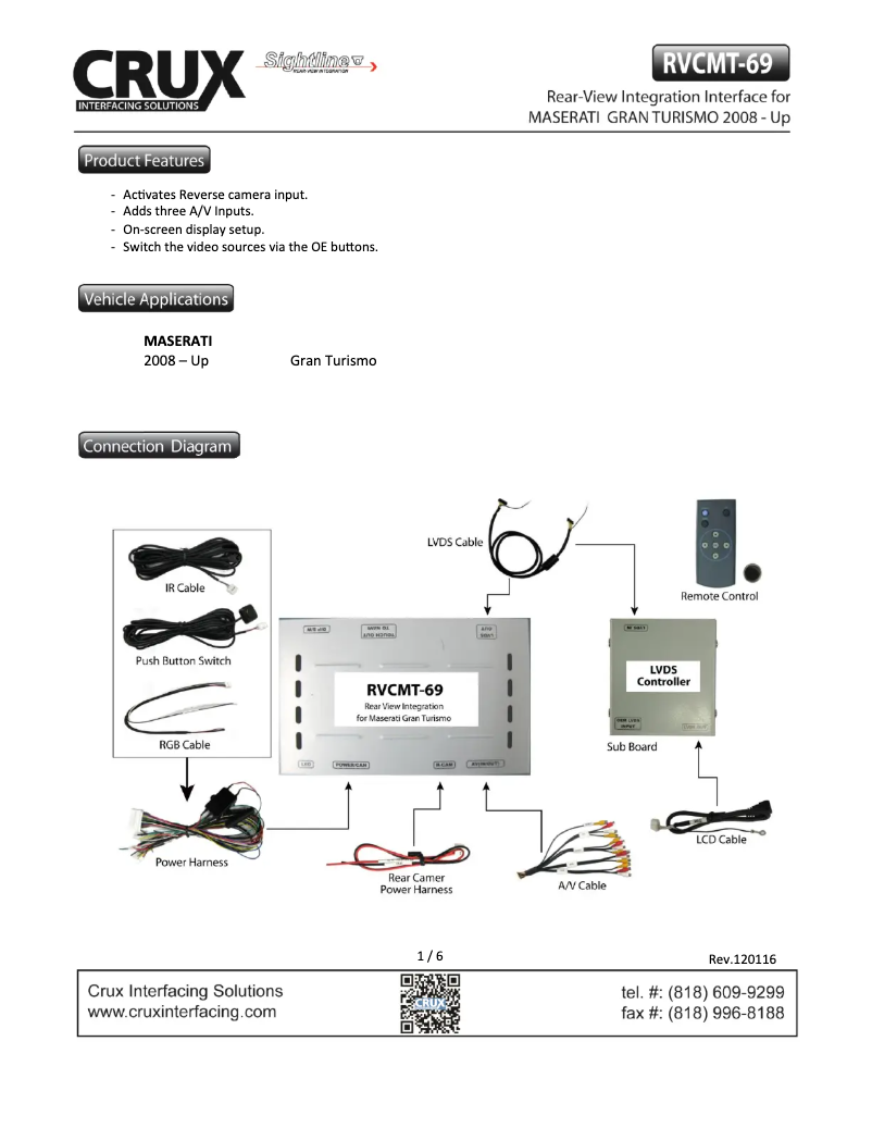 Page n°1 - Manuel utilisateur CRUX RVCMT-69