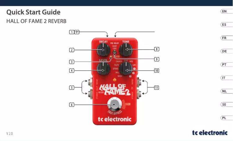 Image de la première page du manuel de l'appareil Hall of Fame 2 Reverb