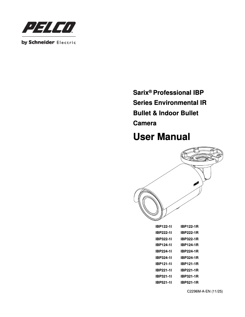 Page n°1 - Manuel utilisateur Pelco IBP121-1I