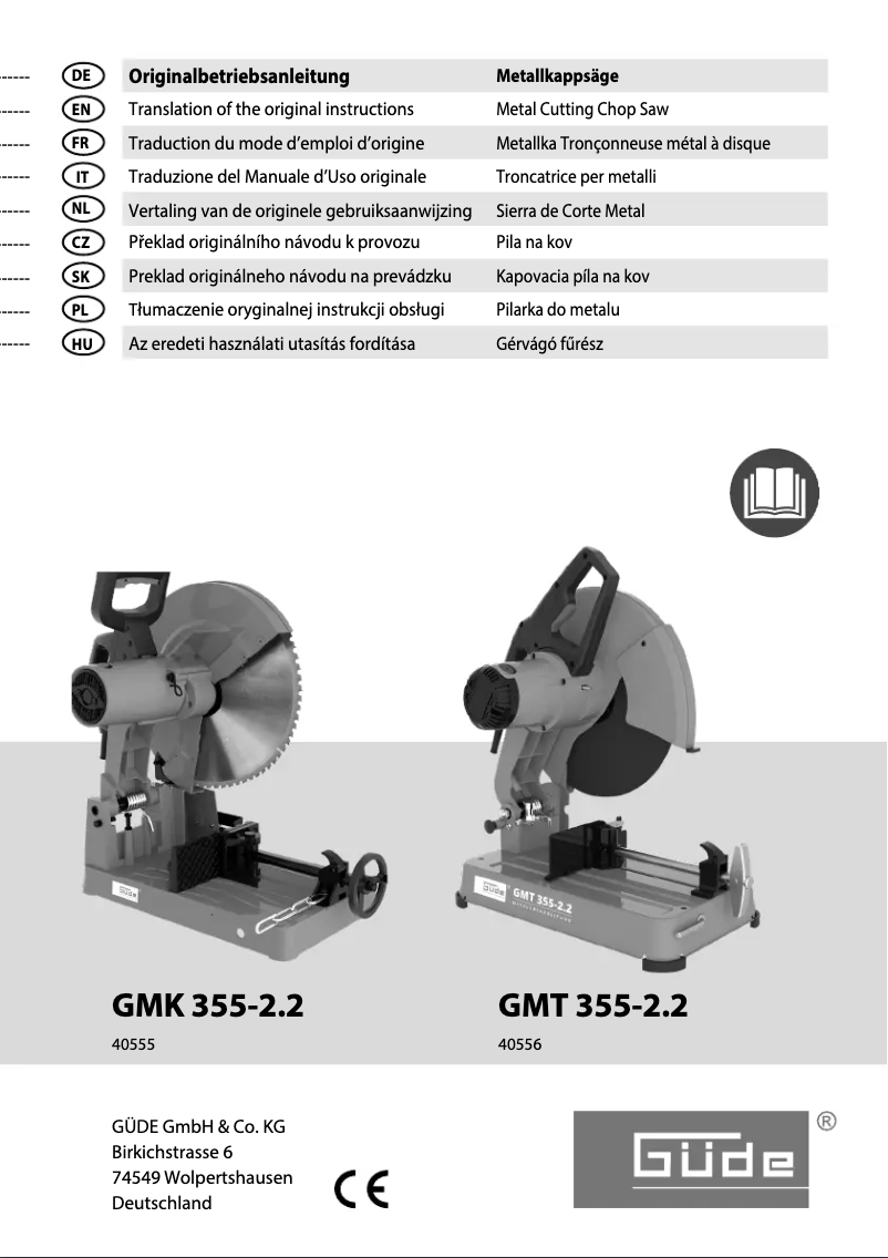 Page 1 de la notice Manuel utilisateur Güde GMT 355-2.2