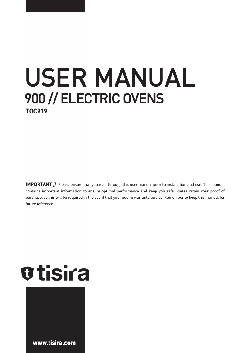 Page n°1 - Manuel utilisateur Tisira TOC919