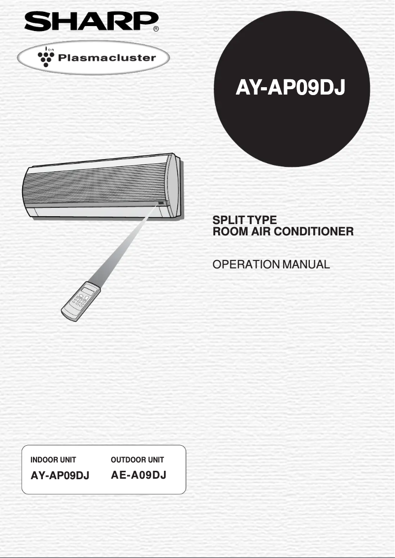 Page n°1 - Manuel utilisateur Sharp AY-AP09DJ