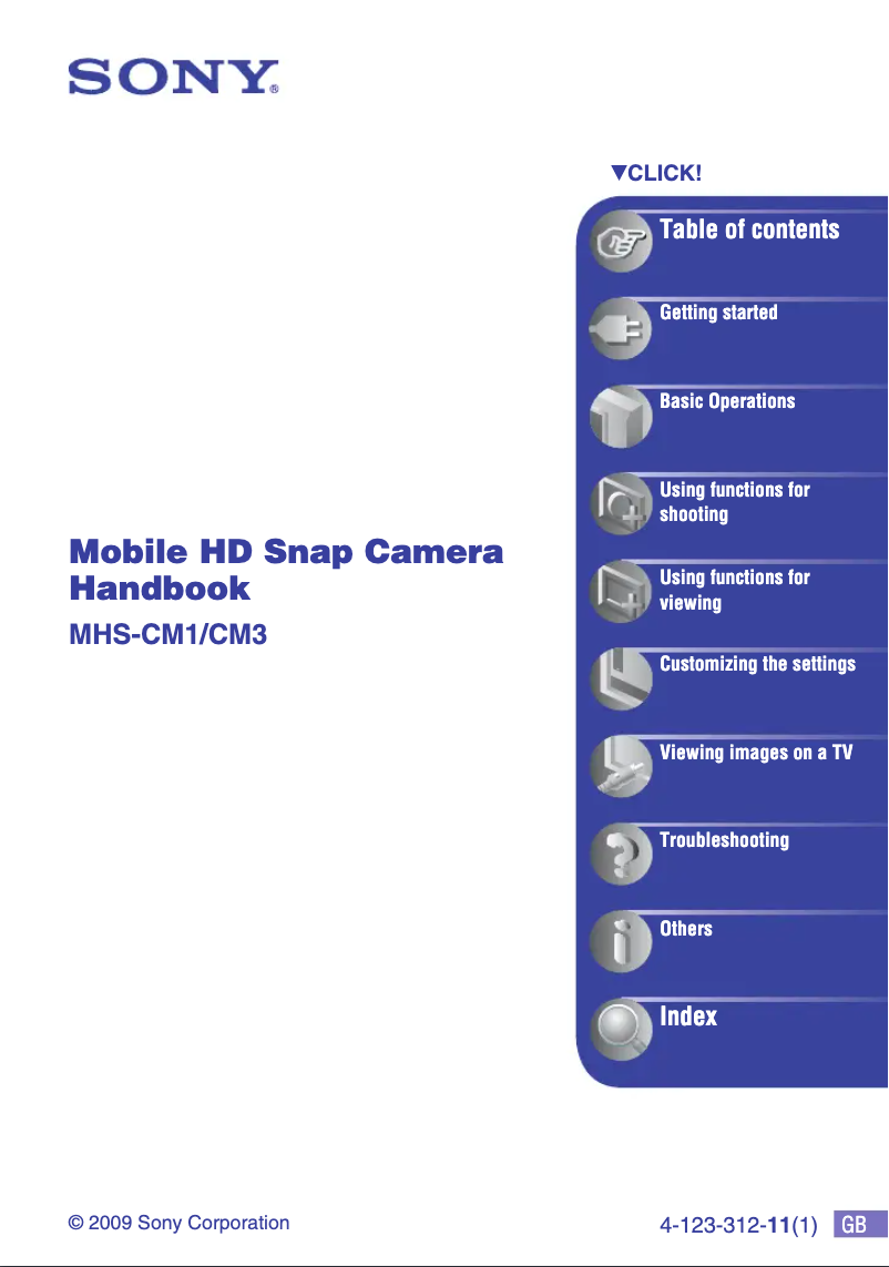 Page 1 de la notice Manuel utilisateur Sony MHS-CM3