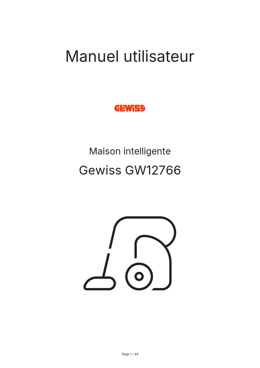 Page n°1 - Manuel utilisateur Gewiss GW12766