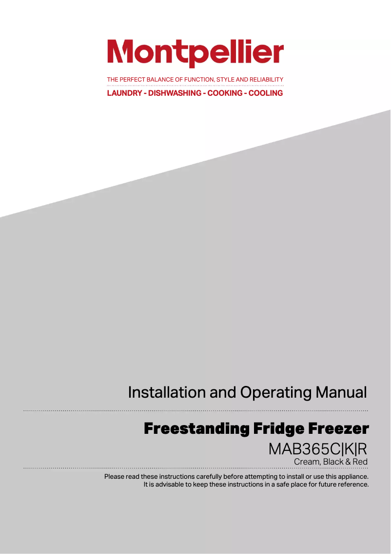 Page 1 de la notice Manuel utilisateur Montpellier MAB365C