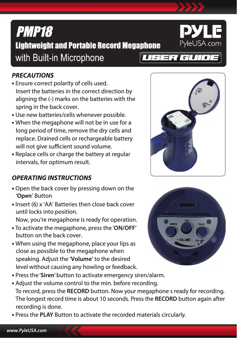 Image de la première page du manuel de l'appareil PMP18