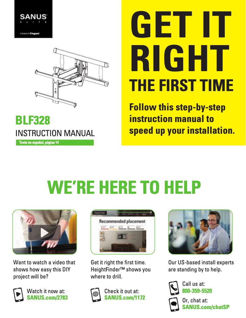 Page n°1 - Manuel utilisateur Sanus BLF328