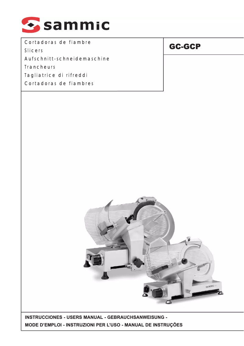 Page n°1 - Manuel utilisateur Sammic GCP-300