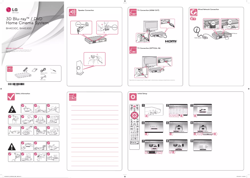 Page 1 de la notice Guide d'installation LG BH4530D