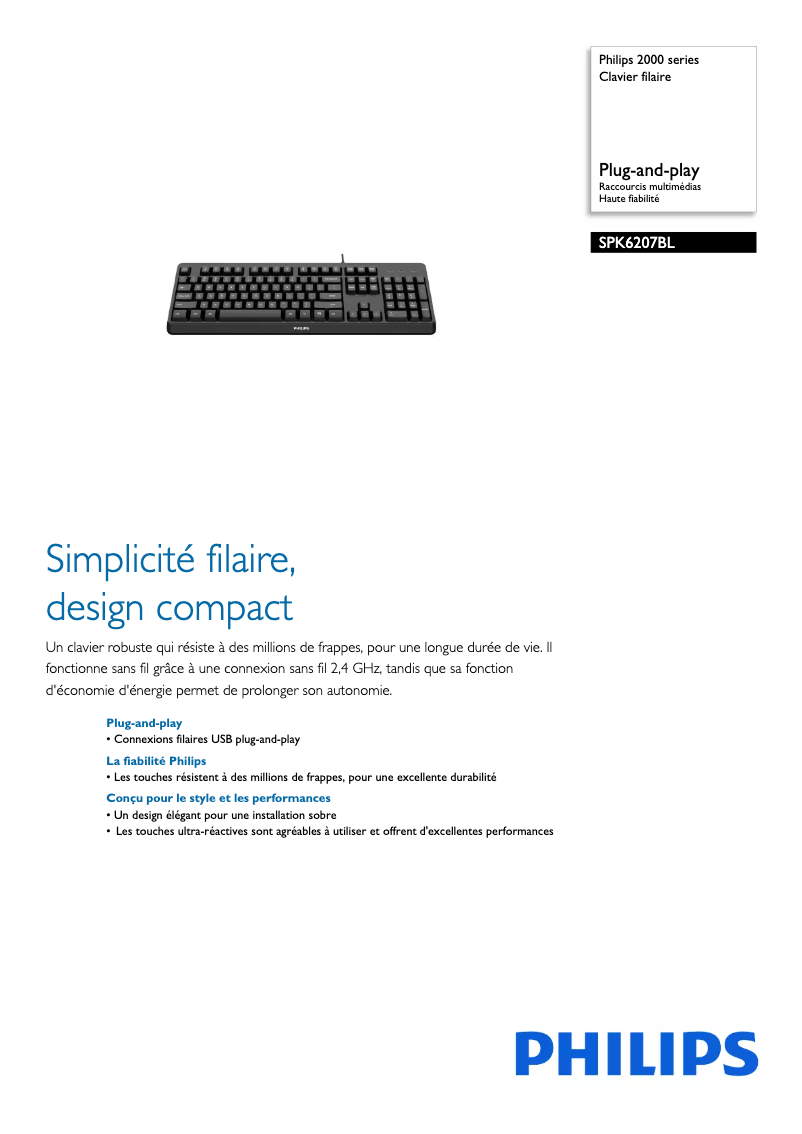 Image de la première page du manuel de l'appareil SPK6207BL