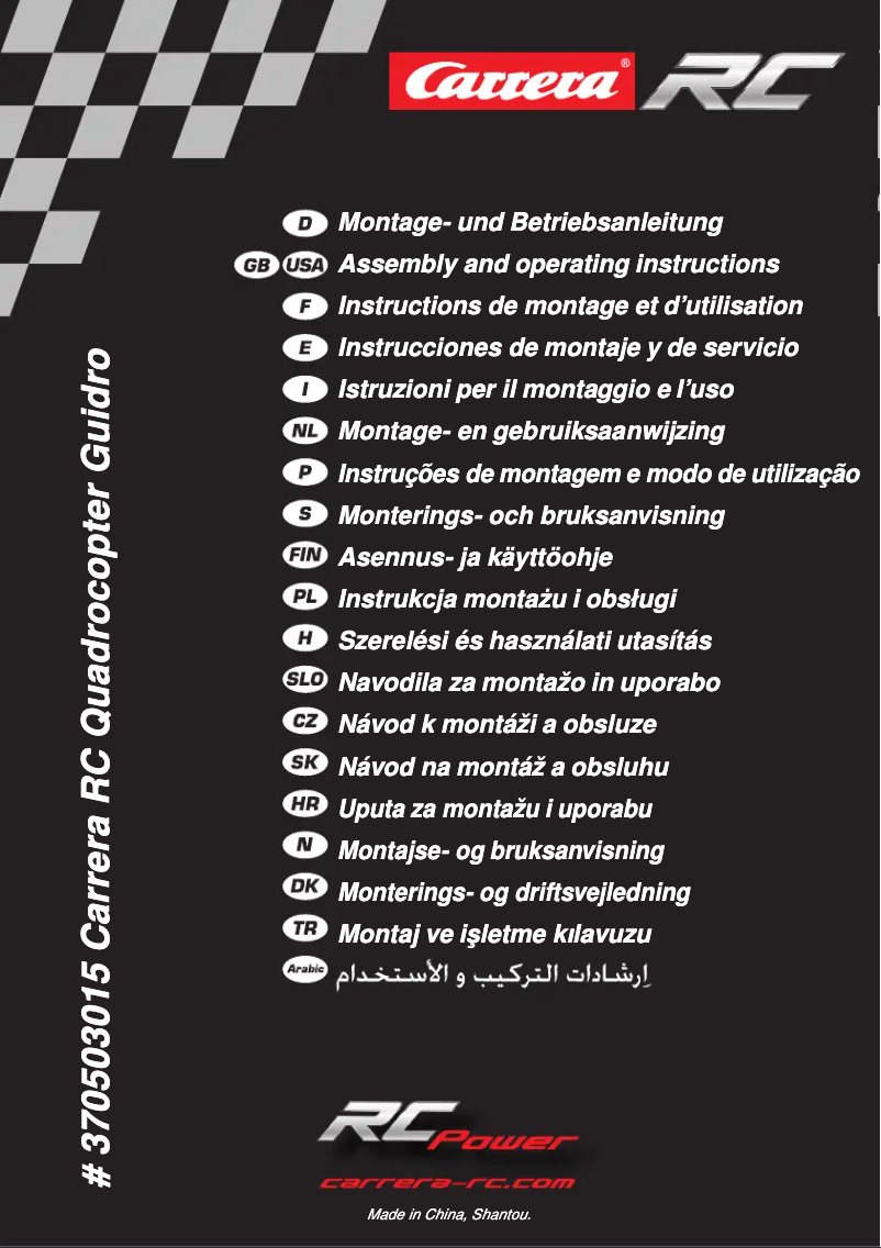 Page 1 de la notice Manuel utilisateur Carrera RC Guidro