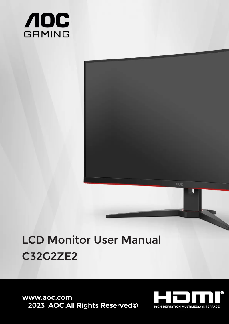 Page n°1 - Manuel utilisateur AOC C32G2ZE2