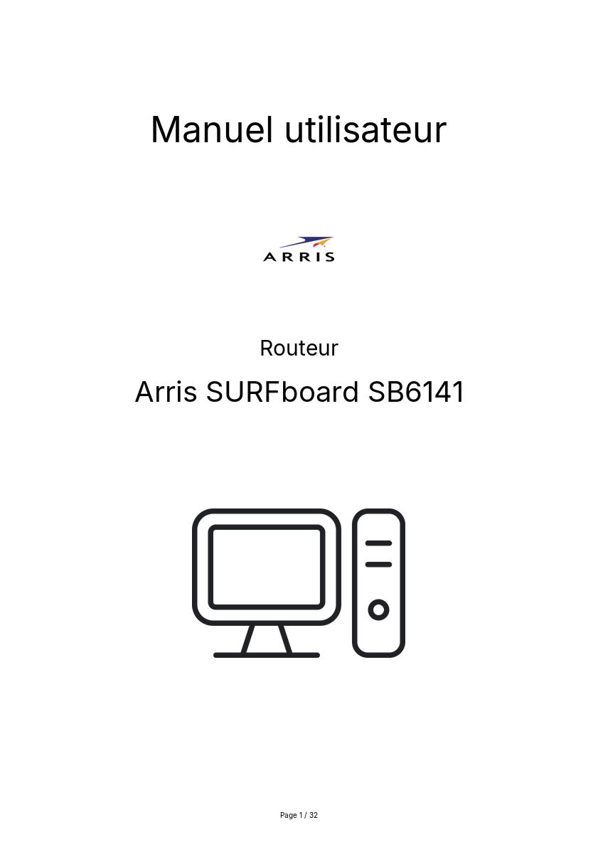 Page n°1 - Manuel utilisateur Arris SURFboard SB6141