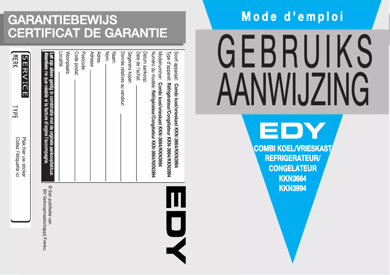 Page 1 de la notice Manuel utilisateur Edy KKN3664