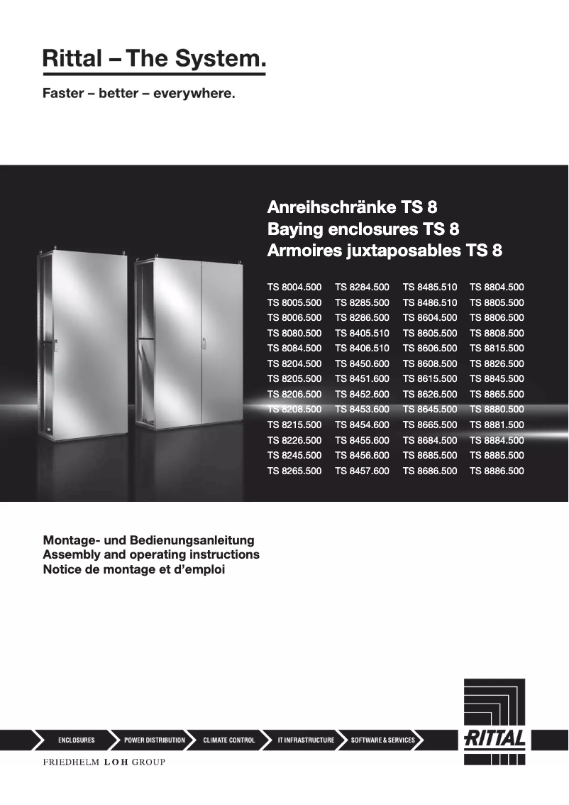 Page 1 de la notice Manuel utilisateur Rittal TS 8004.500