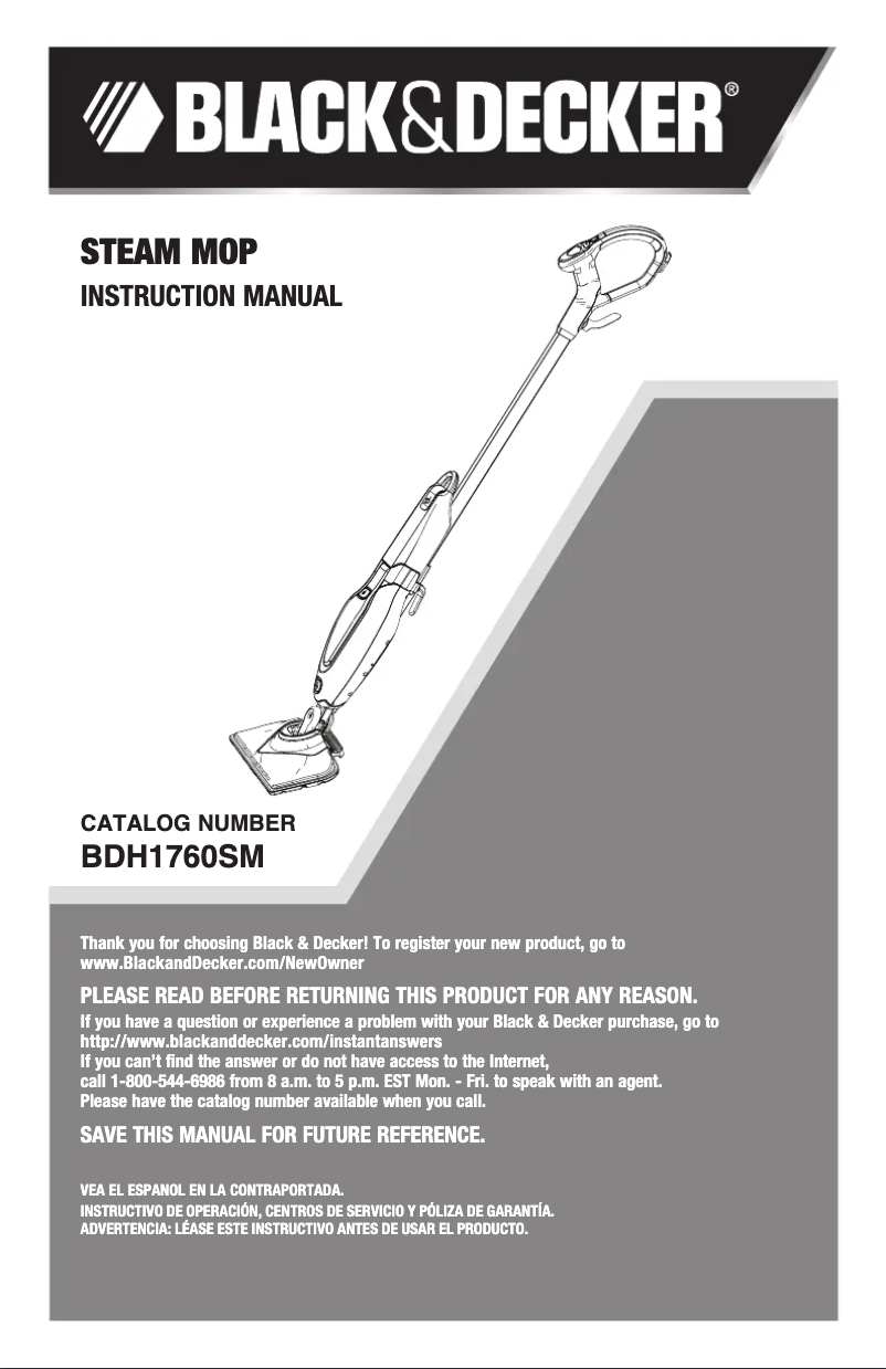 Image de la première page du manuel de l'appareil BDH1760SM