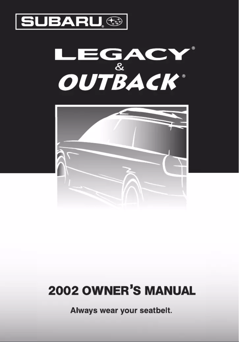 Page n°1 - Manuel utilisateur Subaru Outback (2002)