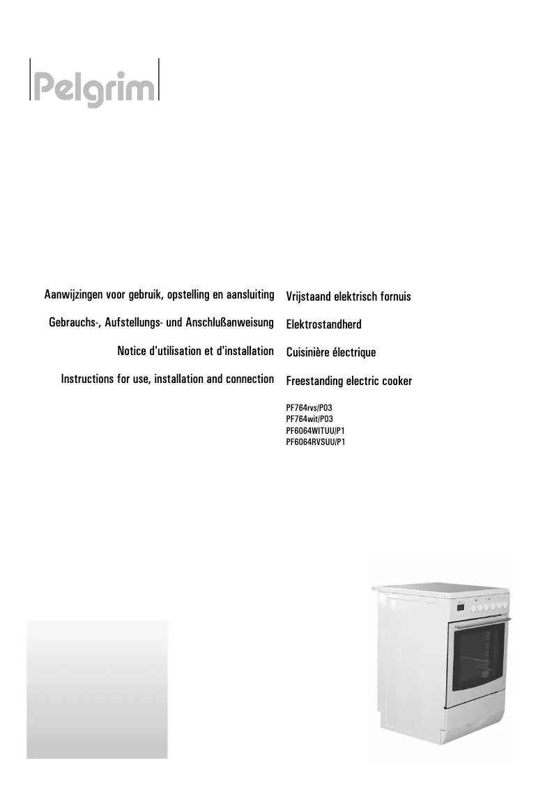 Page 1 de la notice Manuel utilisateur Pelgrim PF 764